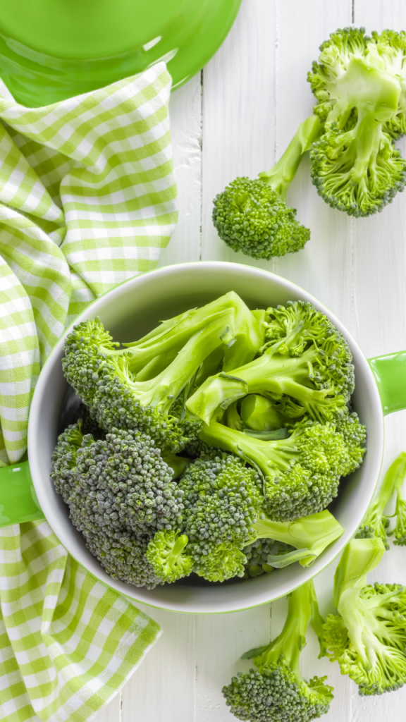 freshly cut raw broccoli