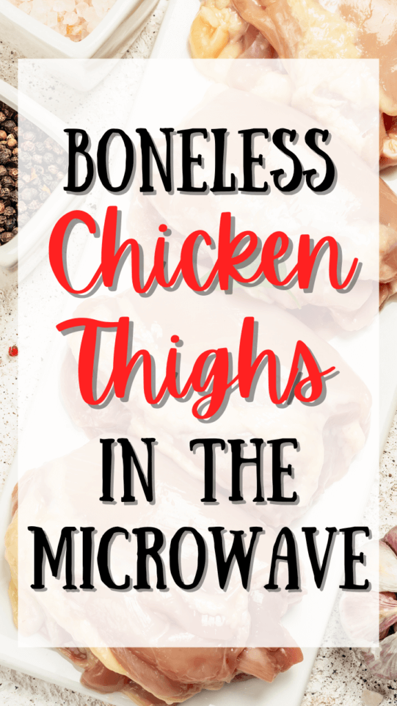 TItle image with raw chicken thighs and a huge overlay with the title