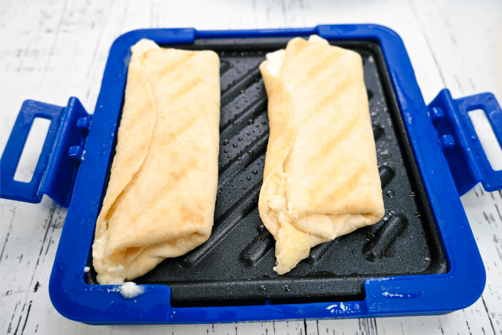 The finished cooking cheesecake chimichangas. 
