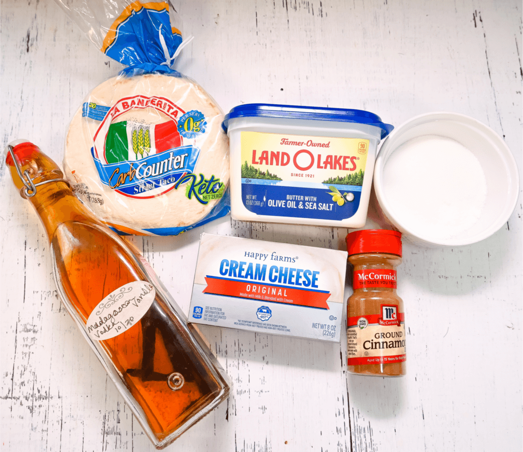 Ingredients needed to make Cheesecake Chimichangas