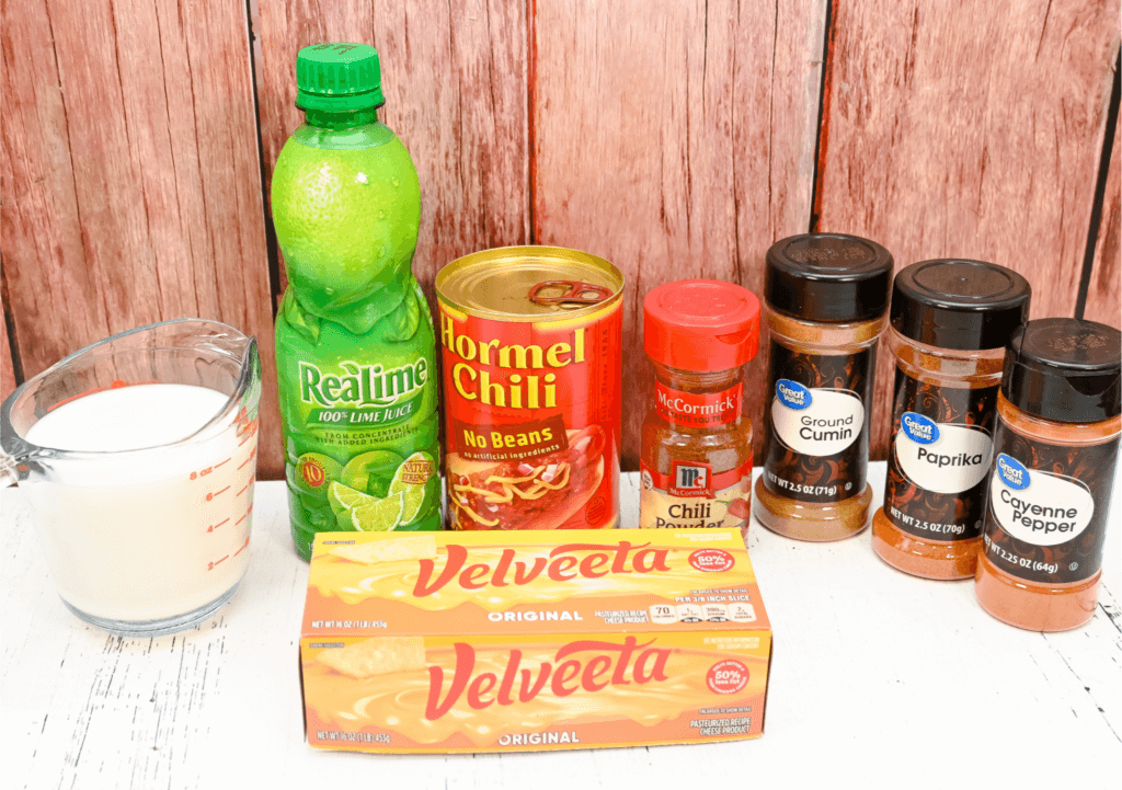 Ingredients to make Microwave Copycat Chili's Skillet Queso