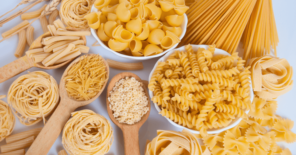 All kinds of dry pasta