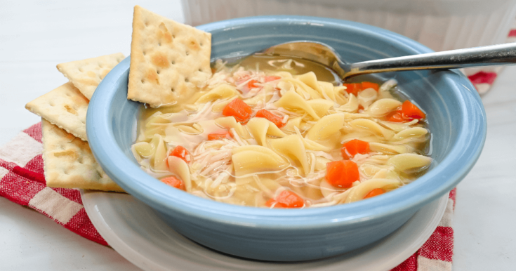 Microwave Creamy Chicken Noodle Soup