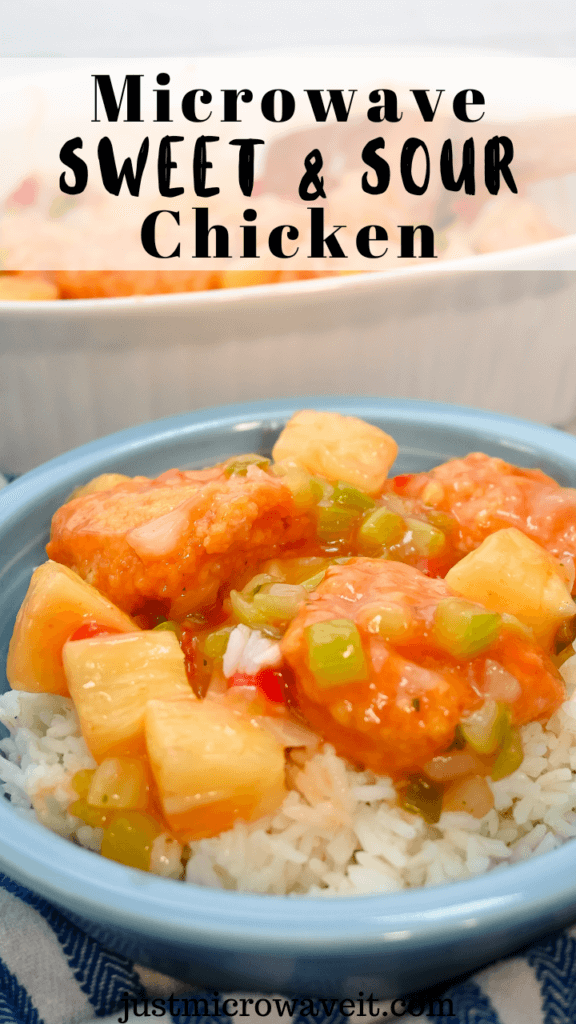 Title image with close up for microwave sweet and sour chicken