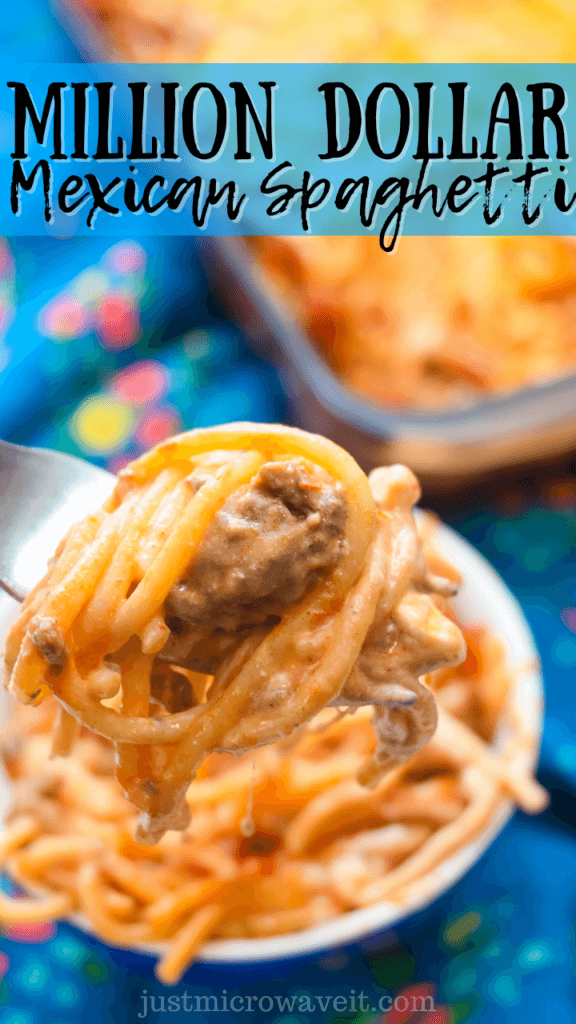 Title image with a fork with million dollar Mexican spaghetti