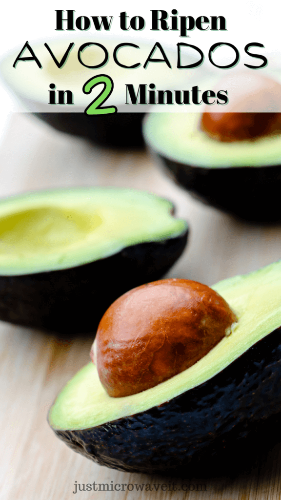 Title image for a quick and fast method to ripen avocados in the microwave in minutes