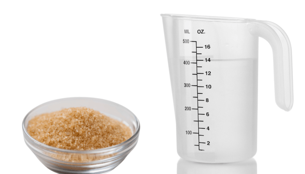 brown sugar and water used to make brown sugar syrup.